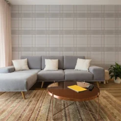 Superfresco Rhea Plaid Grey Rose Gold Wallpaper -Hue Palette Wallpapers 12834903 1444833172196106