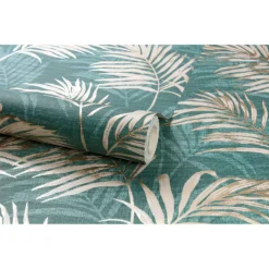 Grandeco Lounge Palm Teal Wallpaper -Hue Palette Wallpapers 12839838 1854875695520261