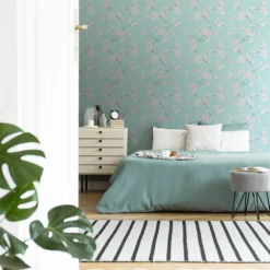 Fresco Apple Blossom Wallpaper - Blue -Hue Palette Wallpapers 12840531 9614833226262658