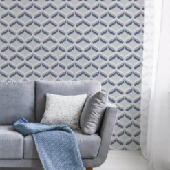 Fresco Geometric Smooth Navy Wallpaper -Hue Palette Wallpapers 12840999 1264833204926628