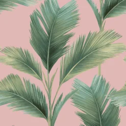 Belgravia Décor Kailani Leaf Pink Wallpaper