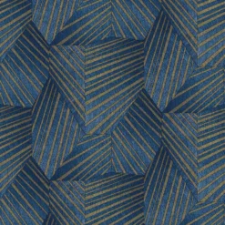 Elle Decoration Stripe Blue Gold Wallpaper