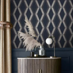 Next Optical Triangle Navy Wallpaper -Hue Palette Wallpapers 13827404 3474969468042851