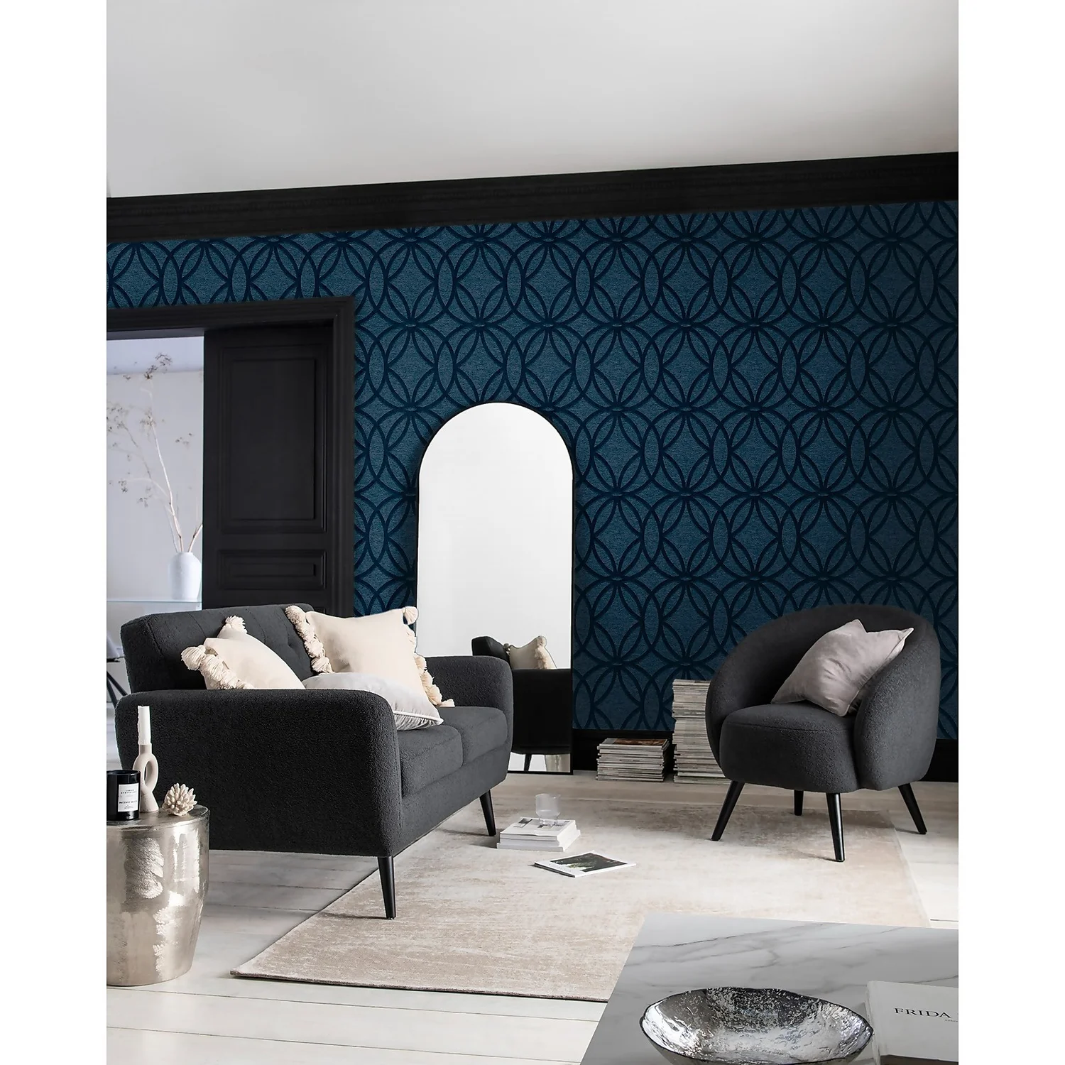 Next Luxe Eclipse Navy Wallpaper 5 Next Luxe Eclipse Navy Wallpaper - Image 5