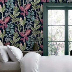 Next Fantasy Rainforest Leaves Navy Wallpaper -Hue Palette Wallpapers 13827408 3724969281409650