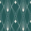 Next Deco Geometric Teal Wallpaper