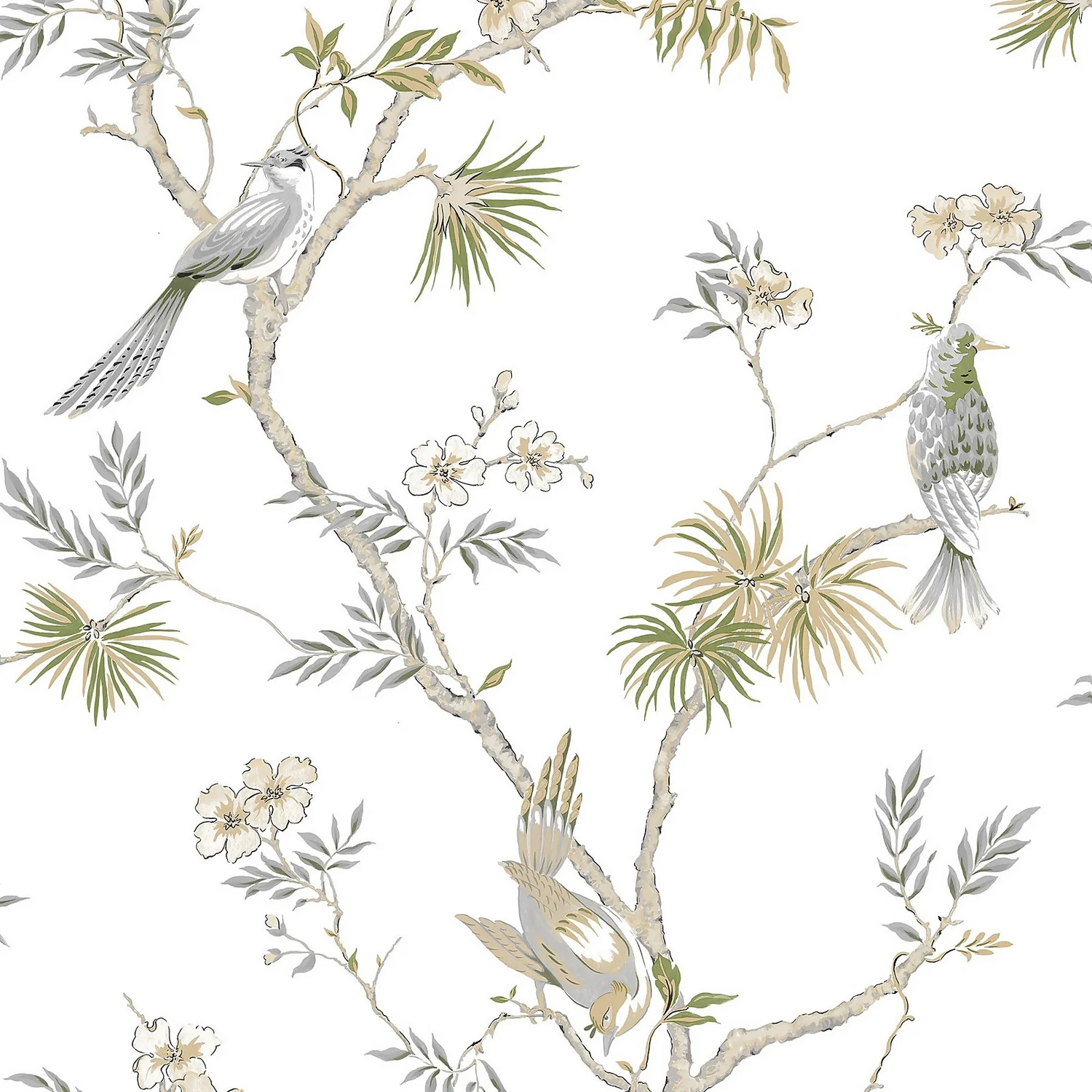 Galerie Chinoiserie Bird Grey A4 Wallpaper Sample 1 Galerie Chinoiserie Bird Grey A4 Wallpaper Sample