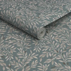 Next Ditsy Leaf Duck Egg Wallpaper -Hue Palette Wallpapers 13960875 4824998026308416