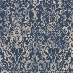 Next Majestic Damask Navy Wallpaper