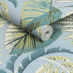 Next Jungle Leaves Duck Egg Wallpaper -Hue Palette Wallpapers 13960895 1244998026371212