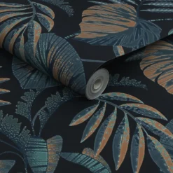 Next Jungle Leaves Navy Wallpaper -Hue Palette Wallpapers 13960897 1124998027208827