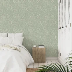 Grandeco Astrid Trail Green Textured Matt Wallpaper -Hue Palette Wallpapers 13980241 1064998777706362