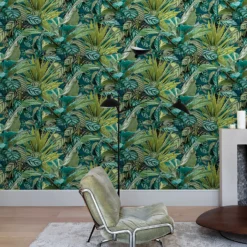 Grandeco Tropical Vista Green Textured Matt Wallpaper -Hue Palette Wallpapers 13980246 4754998777398448