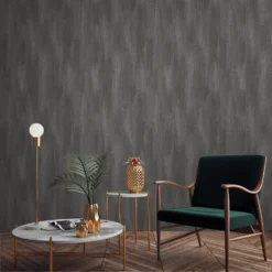 Grandeco Fabric Plain Charcoal Textured Matt Wallpaper -Hue Palette Wallpapers 13980248 1024998777249606