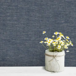 Grandeco Striped Weave Navy Raised Textured Metallic Wallpaper -Hue Palette Wallpapers 13980249 2474998778103133