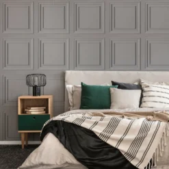 Fresco Wood Panelling Grey Wallpaper -Hue Palette Wallpapers 13991819 8055003725273266