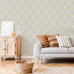 Superfresco Colours Aztec Geo Grey And Ochre Wallpaper -Hue Palette Wallpapers 13991827 3615003725799481