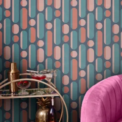 Envy Morse Coral And Navy Wallpaper -Hue Palette Wallpapers 13991859 2065003725369785