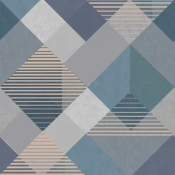 Superfresco Easy Kaleidoscope Denim Wallpaper